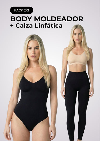 Pack Silueta | 1 Calza Modeladora Linfática + 1 Body Modelador