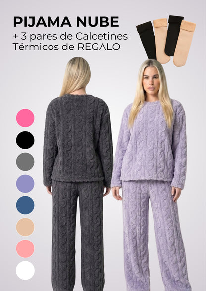COMBO INVIERNO | Pijama Nube + 3 Pares de Calcetines Térmicos de Regalo