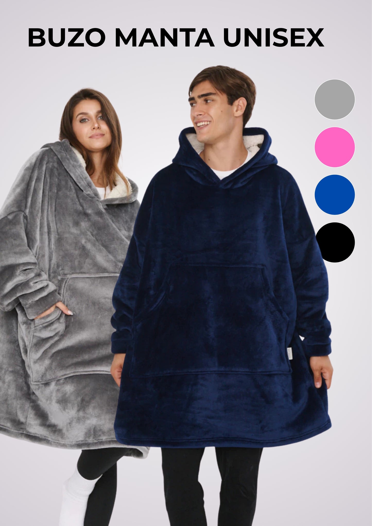 Buzo Manta Canguro Gigante Polar Corderito Unisex