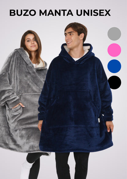 Buzo Manta Canguro Gigante Polar Corderito Unisex