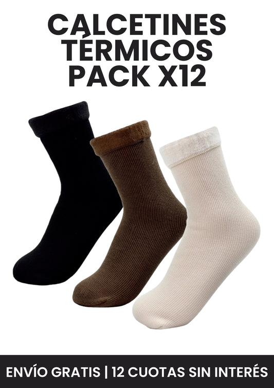 Medias Térmicas Calcetines Abrigados Pack X12